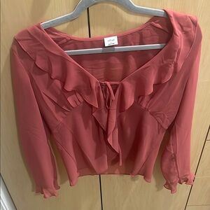 Aritzia Wilfred Women's Pink Ruffle Top